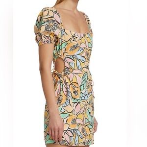 Astr Multicolor‎ Puff Sleeve Mini Dress